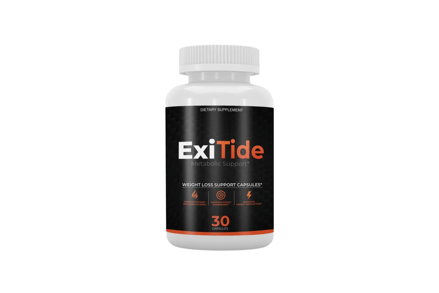 A single ExiTide bottle, 30 capsules, front label readable